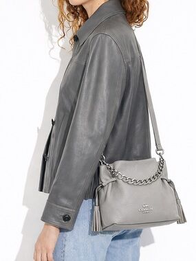 Coach Andy bag  in gray leather with chain strap